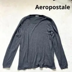 【エアロポステール】 L 長袖ニットカットソー 薄手　メンズ　グレー