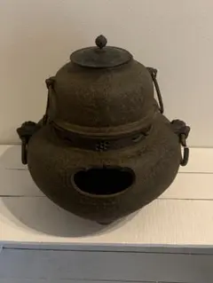 茶道具 鬼面風炉 鉄製 風炉釜