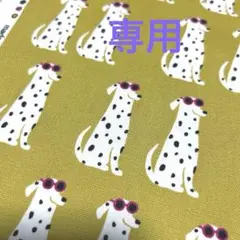 【オックスプリント】お行儀のよいダルメシアン 約112×50cm マスタード
