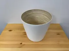 無印　ホワイト 円筒形ごみ箱