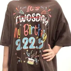 PORT&COMPANY Tシャツ It's My Birthday 茶色 古着