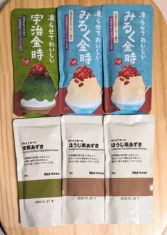 【凍らせて食べるアイス6点セット】カルディ　もへじ、無印良品　抹茶、ほうじ茶