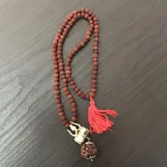シヴァ神　ルドラクシャ数珠 （金属装飾付き）