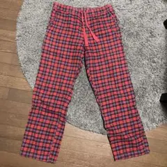 値下げしました 古着 チェックパンツ パジャマパンツ チェック柄 赤 パンク系