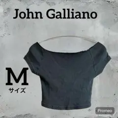 John Galliano ダークグレー オフショルダー Tシャツ Mサイズ