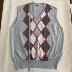 Kent Sports グレーアーガイルニットベスト LLサイズ