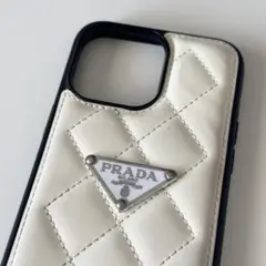PRADA iPhone14ProMax キルティングケース ホワイト