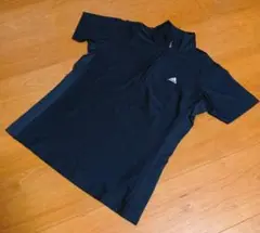 【超美品】adidas レディース ハーフジップ モックネックシャツ S