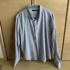 男子 夏 チャイナ カラー 麻 シャツ L