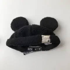 ディズニー ミッキー ボアキャップ 帽子 ファンキャップ 黒 ブラック