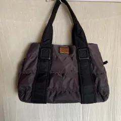 【美品】ナイロン キルティングバッグ こげ茶