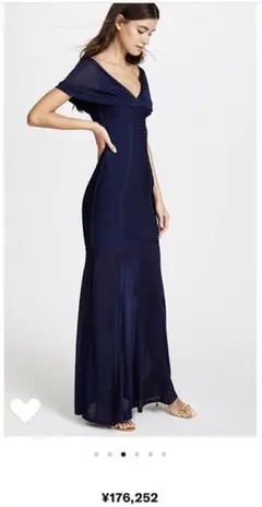 ネイビー ロングワンピース エルベレジェ BCBG