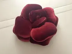 【美品】薔薇クッション ベルベット生地