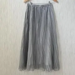 アメリカンホリック グレー プリーツ ロングスカート