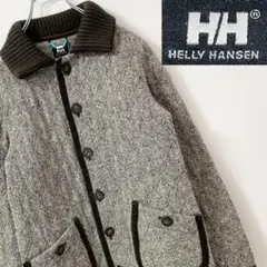 【レア】アンゴラ混・ヘリーハンセン・90s・ツイード・ステンカラーコート