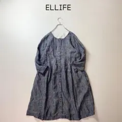 ELLIFE ナチュラン取り扱い　リネン100 % 麻　ピンタック　ワンピース
