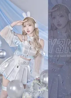 Y3KメタリックシアーAIモデリングバニー【Malymoon】ピンク 即日発送】Y3KメタリックシアーAIモデリングバニー《オリジナル