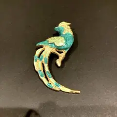 孔雀デザイン ブローチ