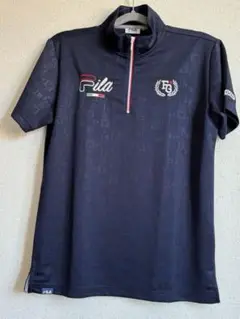 【新品】FILA ゴルフシャツ ハーフジップ ネイビー　M