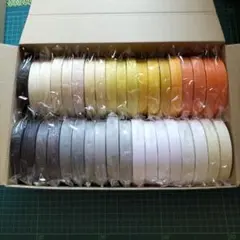 クラフトバンド5mカット巻・白〜オレンジ、黒〜グレーセット約185m