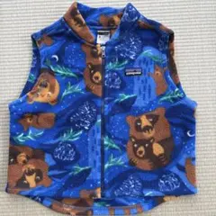 Patagonia ベビーベスト 2T 90㌢　クマ柄　青