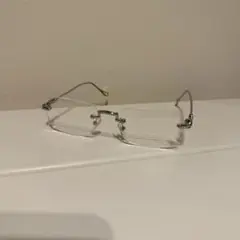 リムレス メガネ シルバー