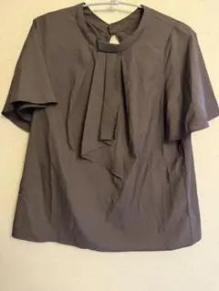 naturalcouture ブラウン 半袖タックシャツ