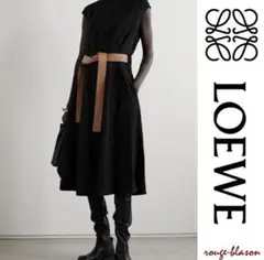 冬ドレス ロエベ LOEWE レザーベルト付き 新品未使用 ワンピース ミディ丈