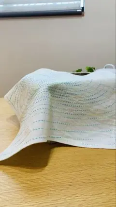 刺し子　花ふきん　オーバル