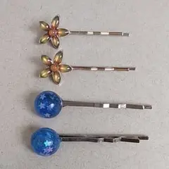 ヘアピン　セット　お花　星ドーム4本セット