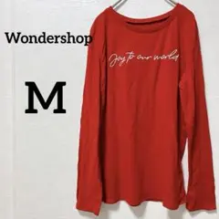 ✨️海外古着✨Wondershop【Ｍ】レッド 長袖 Tシャツ シンプル 赤