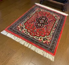 ペルシャ絨毯 クム産 美品 ラグ