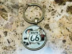 【K6】ルート66 キーホルダー ハーレー アメ車 アクセサリー 雑貨