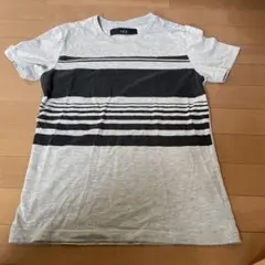 AKM グレー ブラックストライプ Tシャツ M