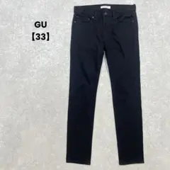 a2062＊GU スキニーパンツ　黒【33】シンプル　カジュアル　Lサイズ相当