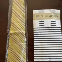 JIM THOMPSON イエローストライプネクタイ