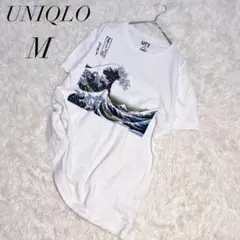 ユニクロ/Tシャツ/半袖/葛飾北斎/コットン/M/白/美品✨️