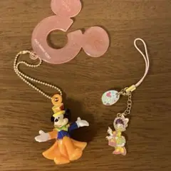 ミッキーマウス40周年記念キーホルダー デイジーストラップ ２点セット