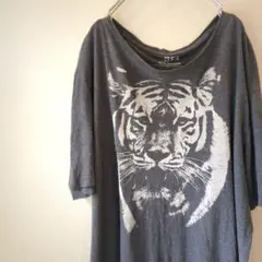 simons Tシャツ トラ　アニマルプリント　グレー