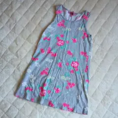ovs オヴィエッセ ワンピース　花柄　6歳　7歳　グレー　120
