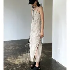 EMODA ドローストリングナイロンマキシワンピース