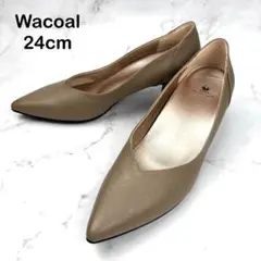 【新品級】Wacoal ワコール サクセスウォーク レザー パンプス 24D