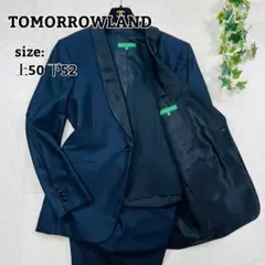 美品【トゥモローランド】スリーピース タキシード セットアップ 紺 L~XL
