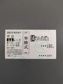 ■現地的中単勝馬券■ マンハッタンカフェ　2002年　天皇賞 2002年 天皇賞（春）（GⅠ） | マンハッタンカフェ | JRA公式