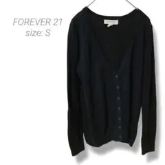 【フォーエバートゥエンティワン】FOREVER 21 Vネック カーディガン 黒