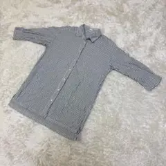 【GU】S ストライプ ロングシャツ コットン100% レディース