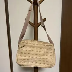 MH 森英恵ロゴプリント ショルダーバッグ ベージュ