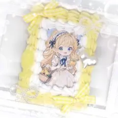 硬質ケーストレカケースホイップデコB8 ミルキー黄色 白イエロー パール リボン