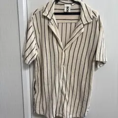BONGUSTA 半袖シャツ アイボリー/ダークグレーストライプ 0サイズ