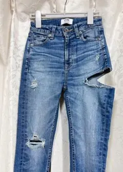 GYDA●定価16990●M/Wサイドリップドスキニーデニムパンツ